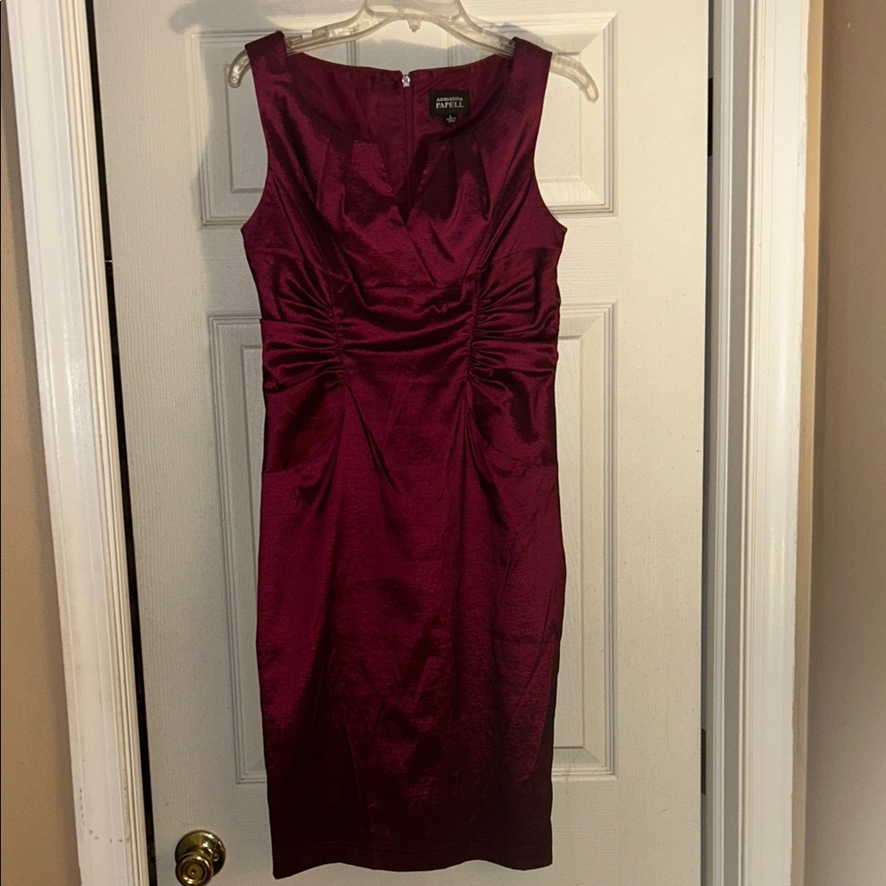 Adrianna Papell Women's Deep Red Midi Dress